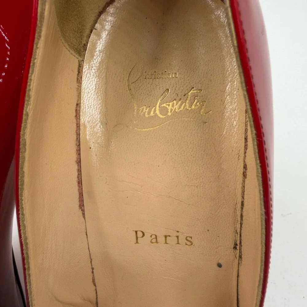 Christian Louboutin So Kate Pumps Red Black Ombre Patent Heels Sz 38.5 / 8.5